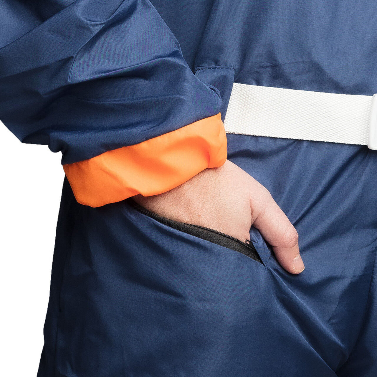 Op deze afbeelding zie je een Kostuums, van het merk Boland. Marine Blauw Skipak Helmut 80s Man Kostuum