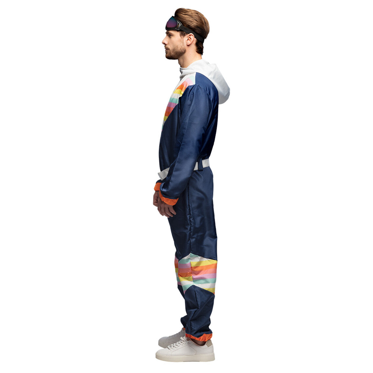 Op deze afbeelding zie je een Kostuums, van het merk Boland. Marine Blauw Skipak Helmut 80s Man Kostuum