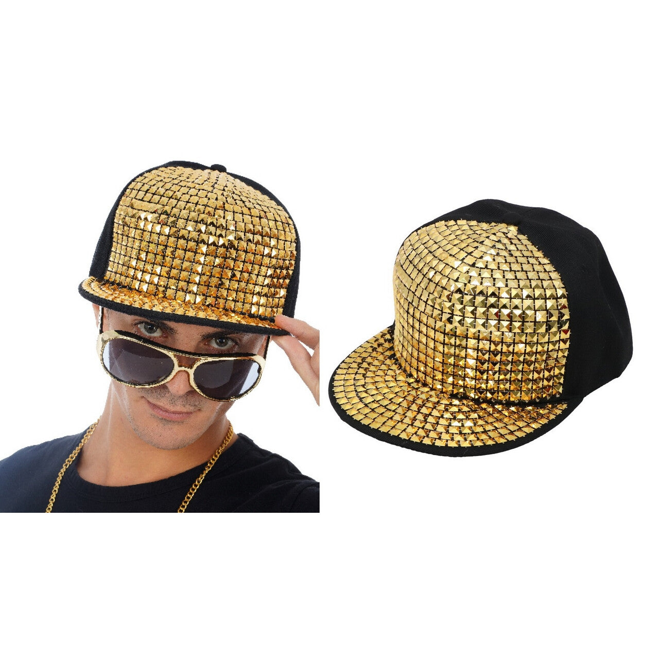 Op deze afbeelding zie je een Accessoires, van het merk Chaks. Gouden Strass Pet Mc Haasjerapper
