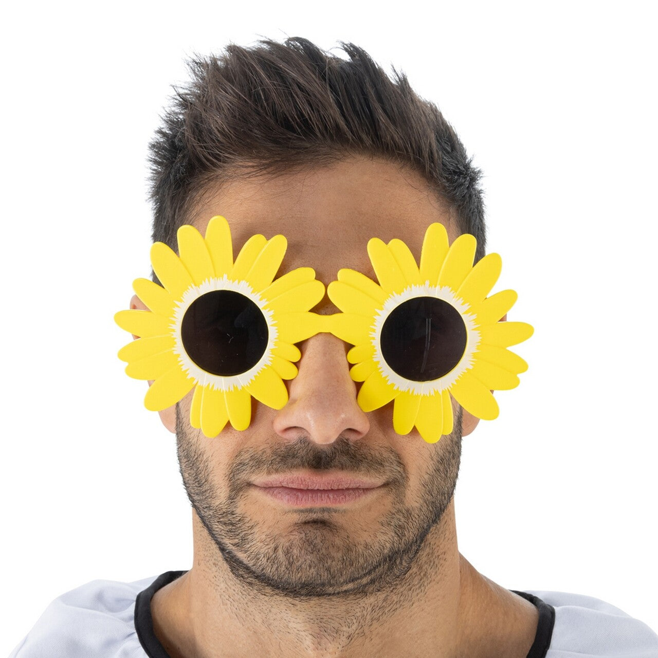 Op deze afbeelding zie je een Accessoires, van het merk Chaks. Gele Hippie Bloem Bril
