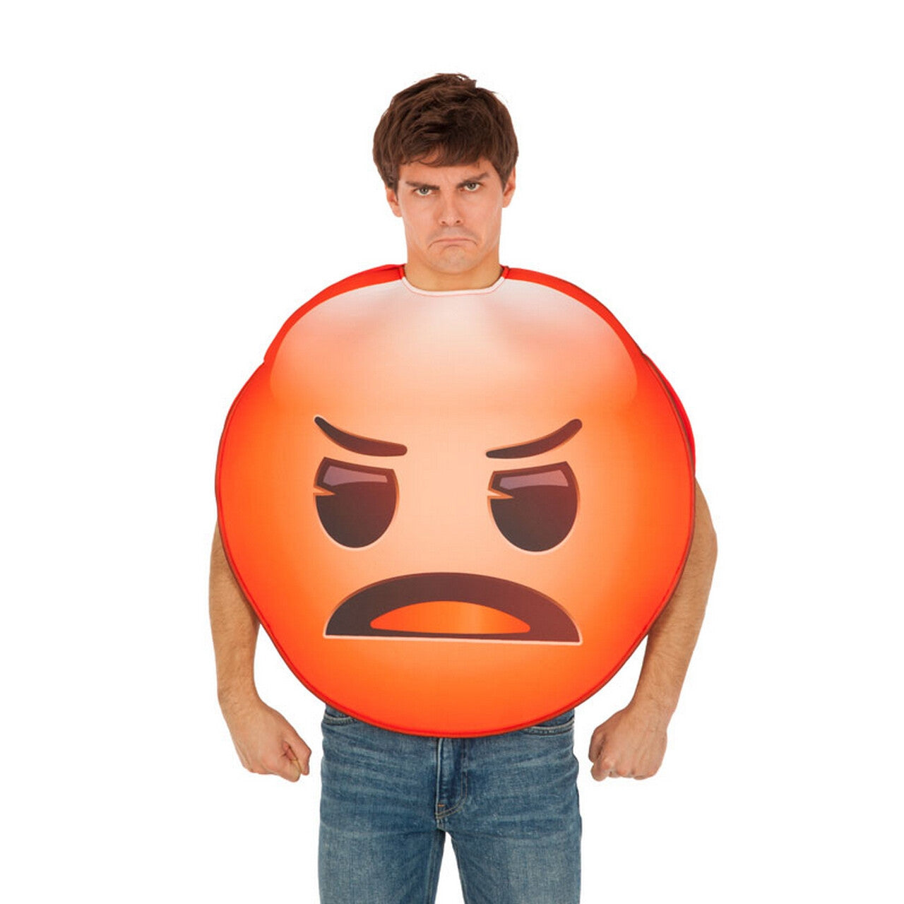 Op deze afbeelding zie je een Kostuums, van het merk Chaks. Super Angry Emoji Kostuum