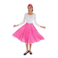 Rock N Roll Dolly Dot Rok En Hoofdband Roze Vrouw