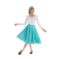 Rock N Roll Stella Stip Rok En Hoofdband Turquoise Vrouw