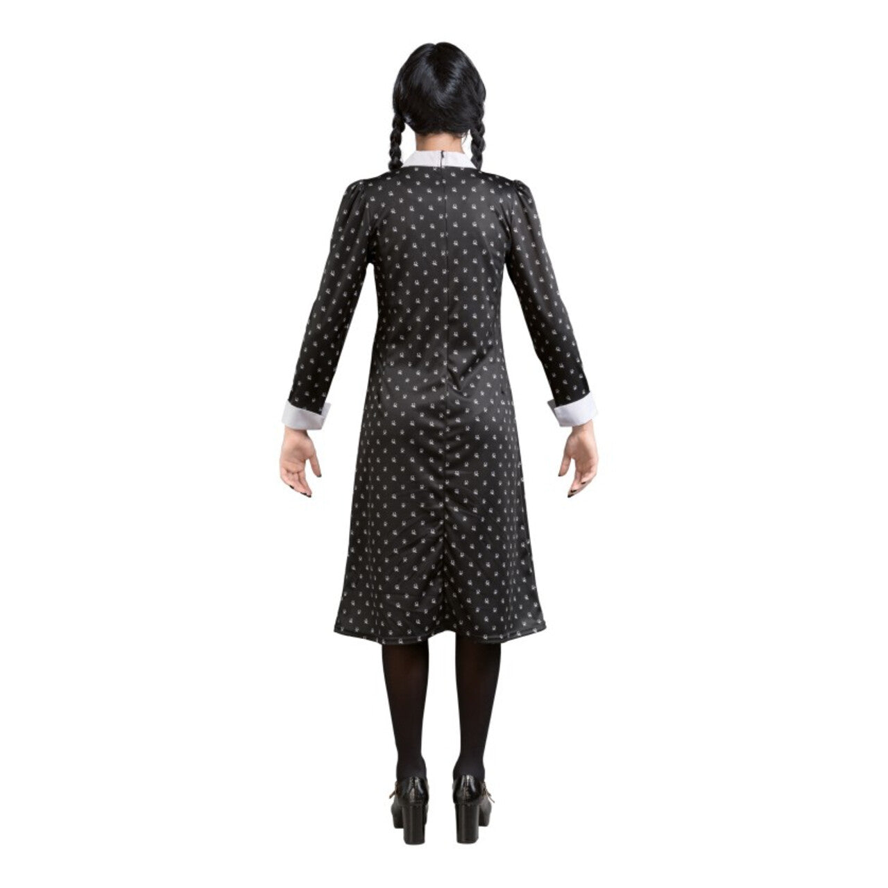 Op deze afbeelding zie je een Kostuums, van het merk Chaks. Wednesday™ Addams Scary Dots Vrouw Kostuum