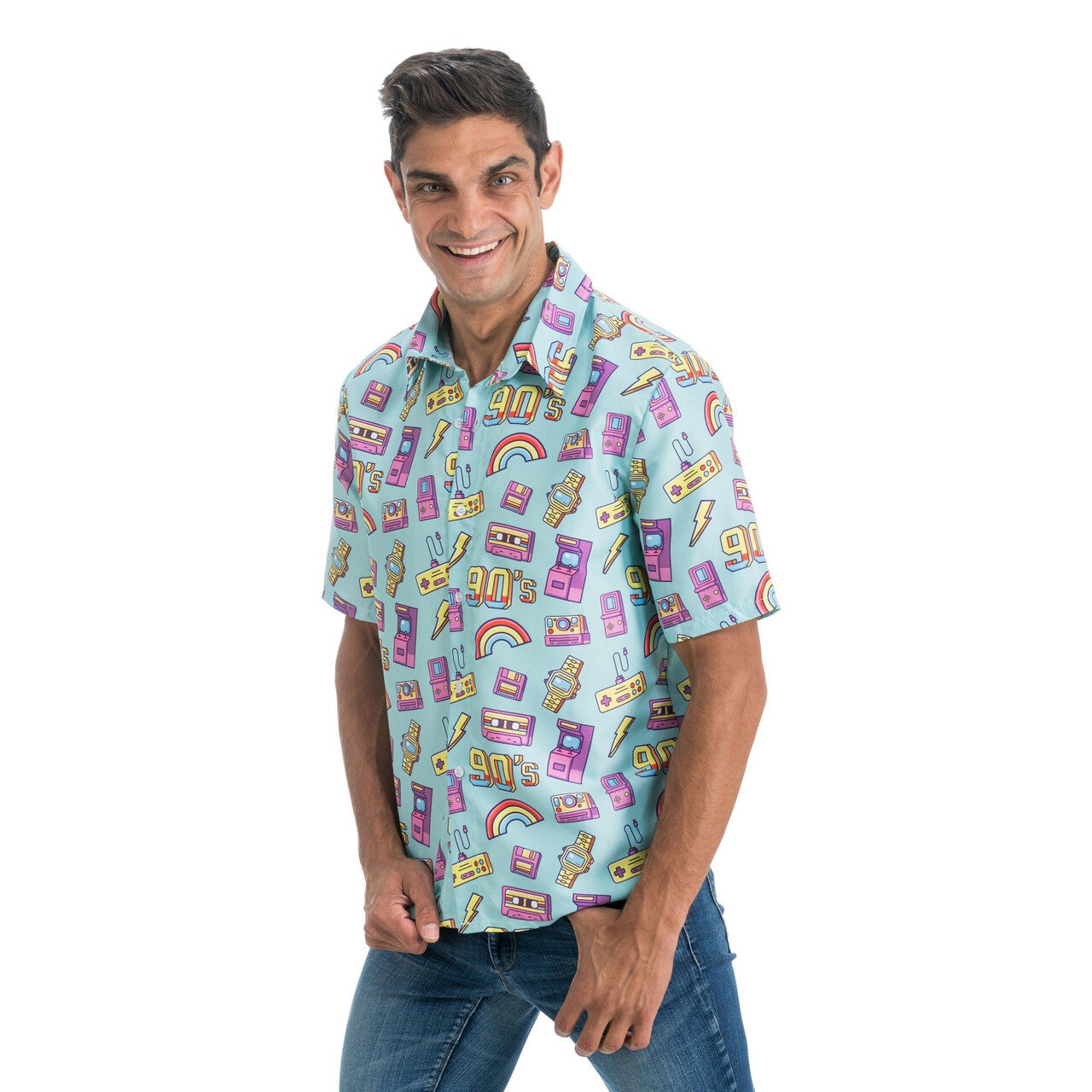 Op deze afbeelding zie je een Kostuums, van het merk Chaks. 90s Arcade Gamer Overhemd Man
