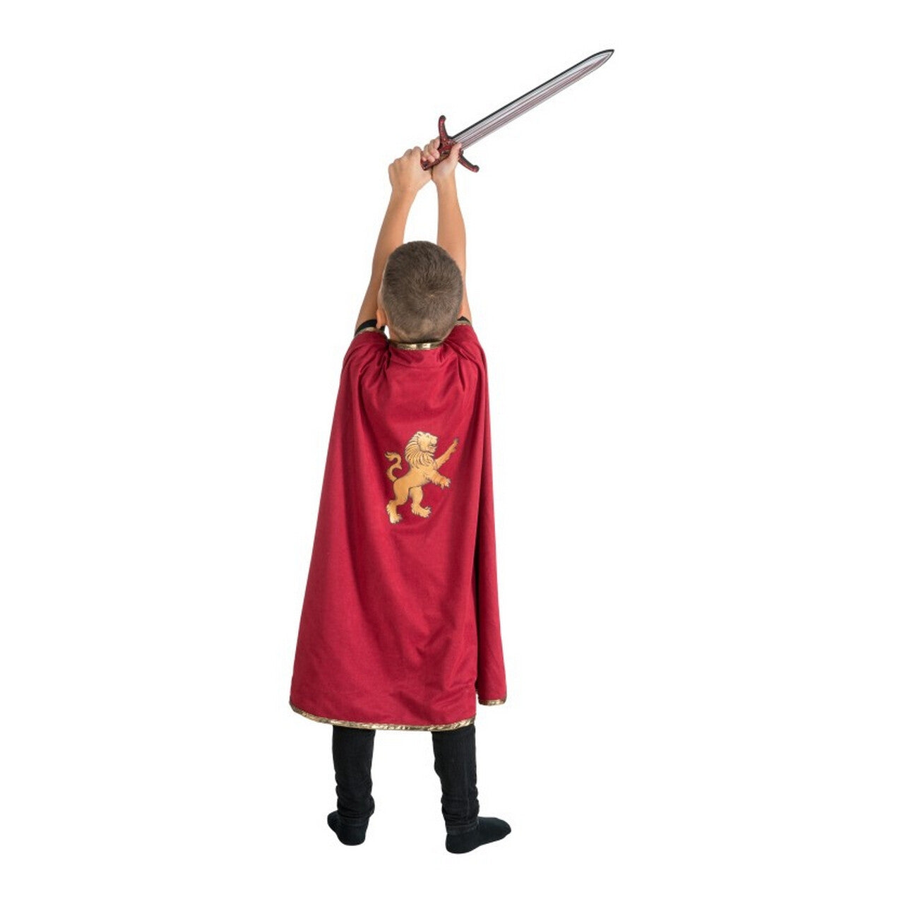 Op deze afbeelding zie je een Kostuums, van het merk Chaks. Omkeerbare Ridder Cape Rood Blauw Jongen Kostuum
