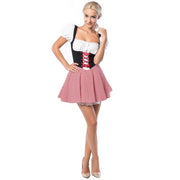 Op deze afbeelding zie je een Kostuums, van het merk Party Chimp. Steffie Stiefel Dirndl Rood Zwart Vrouw Kostuum