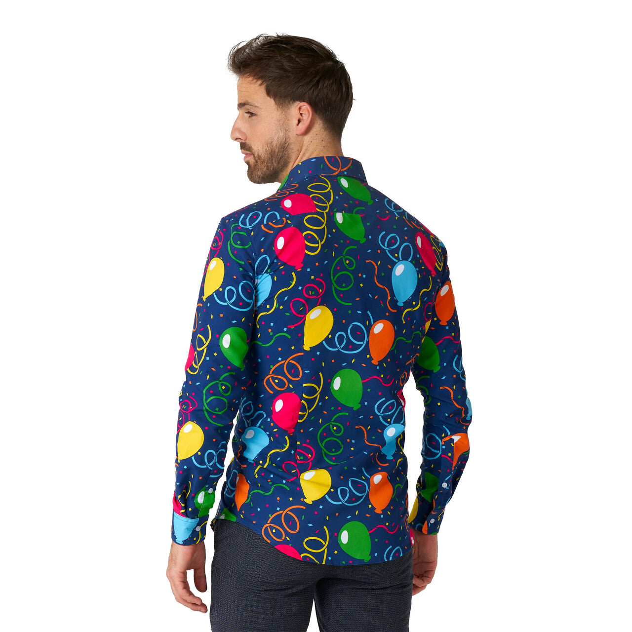 Op deze afbeelding zie je een Kostuums, van het merk Suitmeister. Verjaardag Party Ballonnen Blouse Man