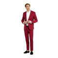 Daily Bright Burgundy Casual Chique Man Kostuum