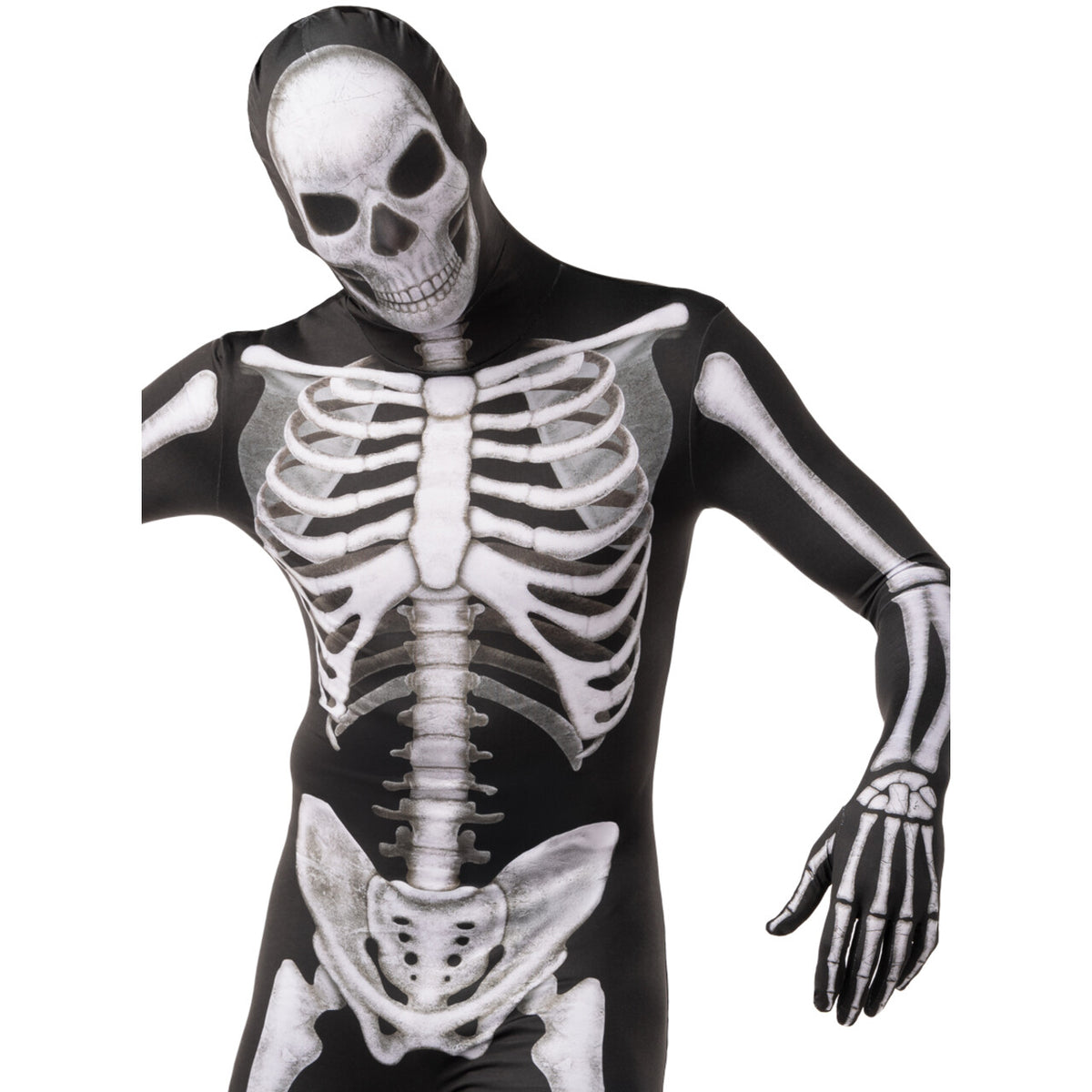 Op deze afbeelding zie je een Kostuums, van het merk Funidelia. Second Skin Skeleton Man Kostuum