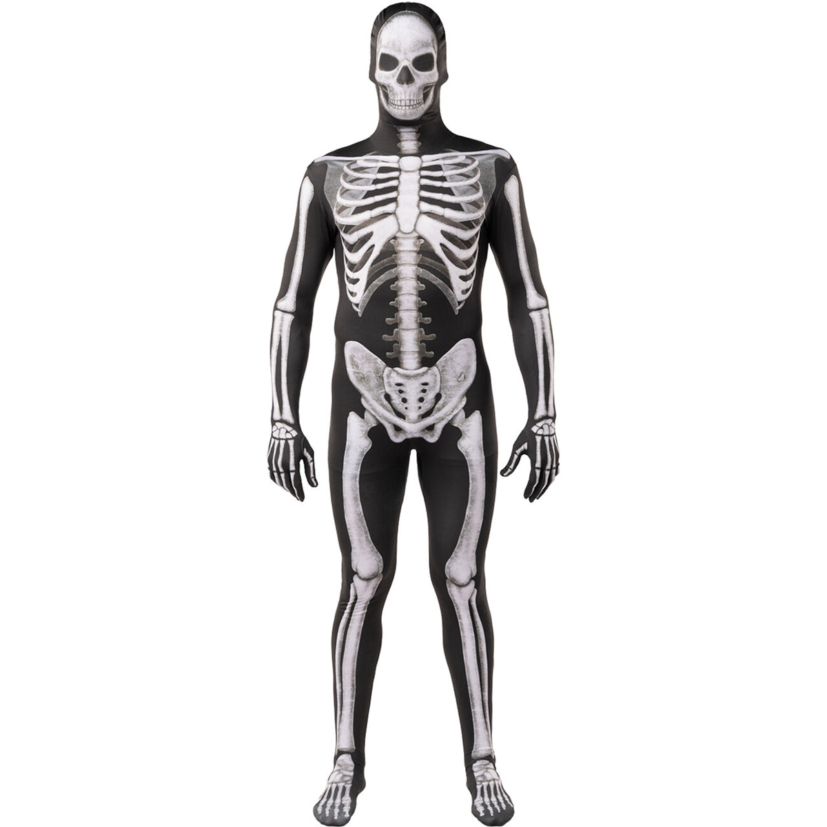 Op deze afbeelding zie je een Kostuums, van het merk Funidelia. Second Skin Skeleton Man Kostuum