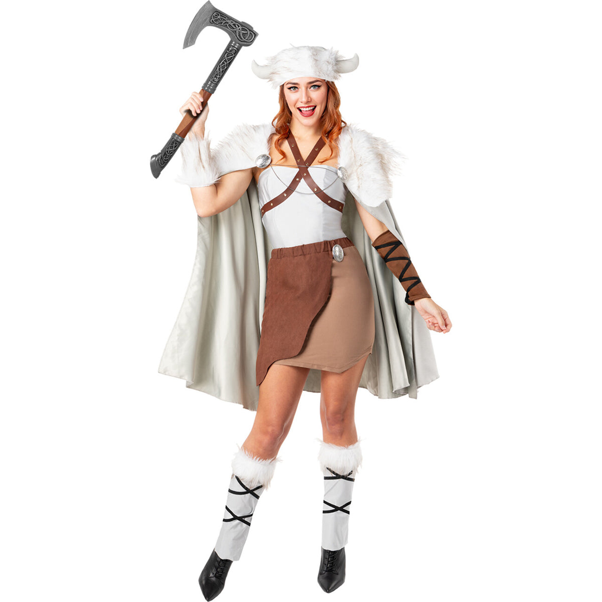 Op deze afbeelding zie je een Kostuums, van het merk Funidelia. Sexy Viking Valkyrie Vrouw Kostuum
