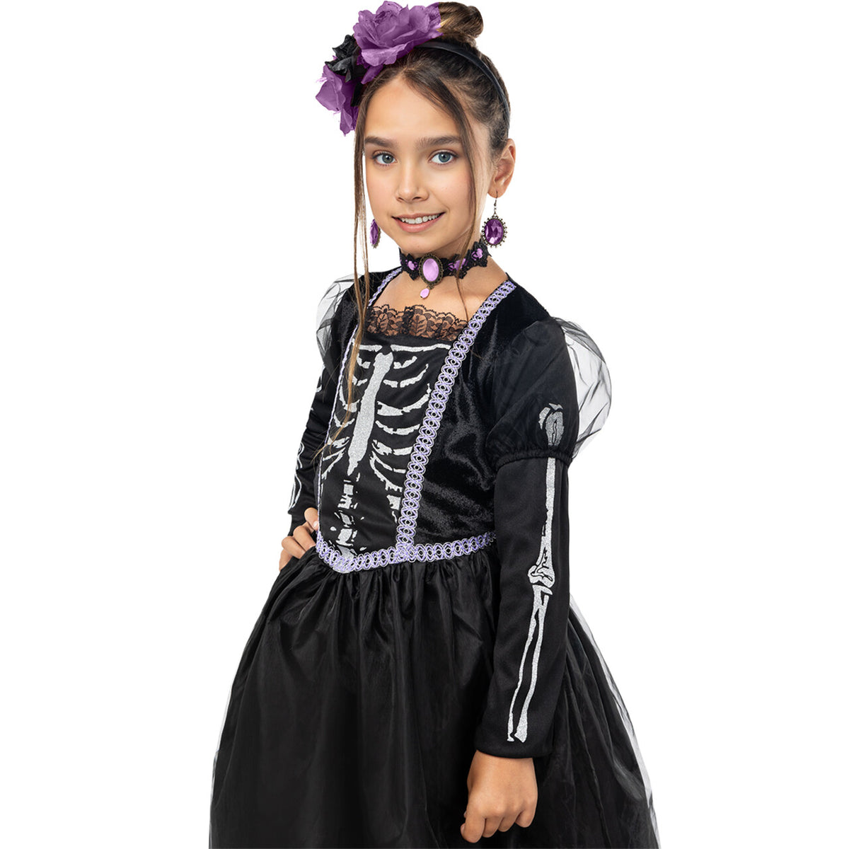 Op deze afbeelding zie je een Kostuums, van het merk Funidelia. Catrina Day Of The Dead Meisje Kostuum