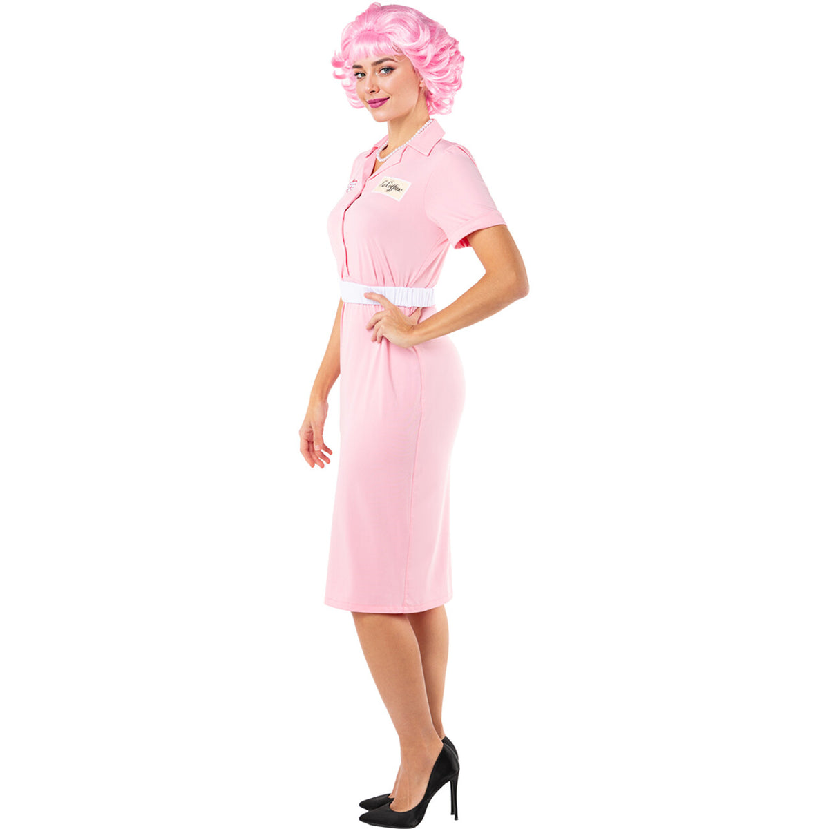 Op deze afbeelding zie je een Kostuums, van het merk Funidelia. Grease™ Pink Lady Frenchy Vrouw Kostuum
