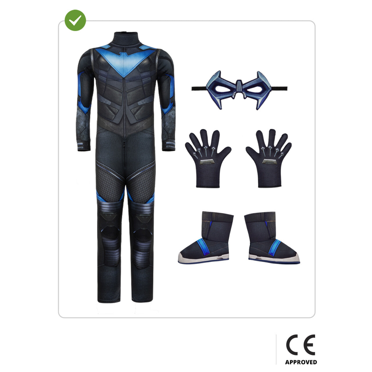 Op deze afbeelding zie je een Kostuums, van het merk Funidelia. Gotham Knights™ Nightwing Jongen Kostuum