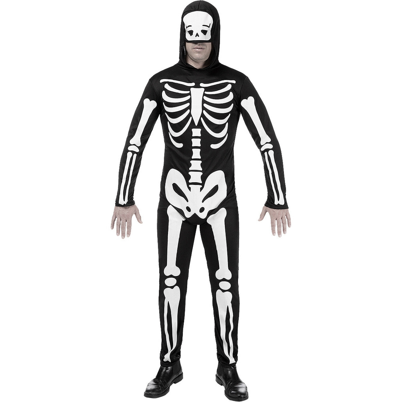 Op deze afbeelding zie je een Kostuums, van het merk Funidelia. Wandelend Skelet Onesie Man Kostuum