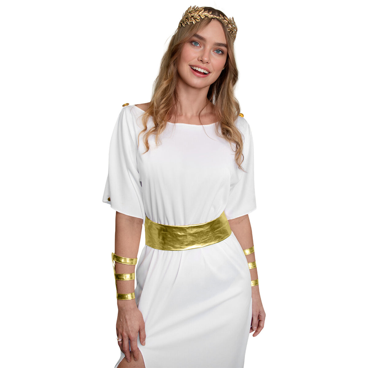 Op deze afbeelding zie je een Kostuums, van het merk Funidelia. Greek Goddess Costume For Women Vrouw Kostuum