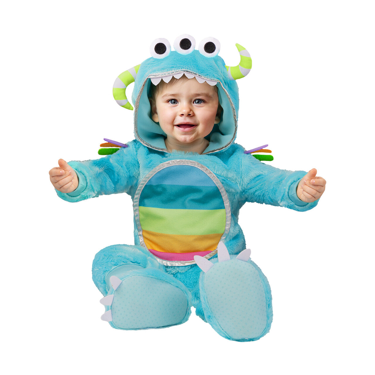 Op deze afbeelding zie je een Kostuums, van het merk Funidelia. Kleurrijk Monstertje Kind Kostuum