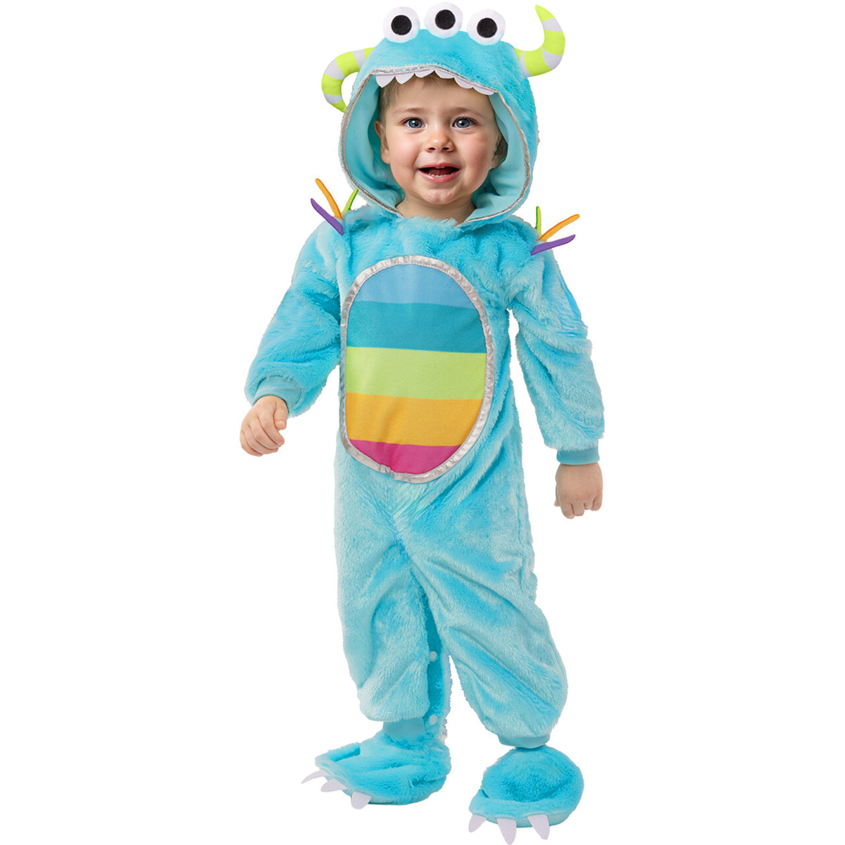 Op deze afbeelding zie je een Kostuums, van het merk Funidelia. Kleurrijk Monstertje Kind Kostuum