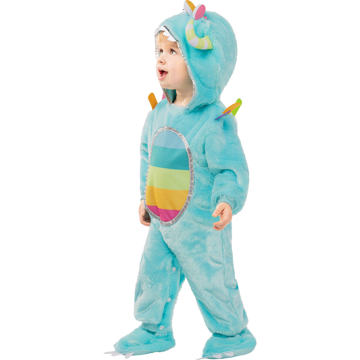 Op deze afbeelding zie je een Kostuums, van het merk Funidelia. Kleurrijk Monstertje Kind Kostuum