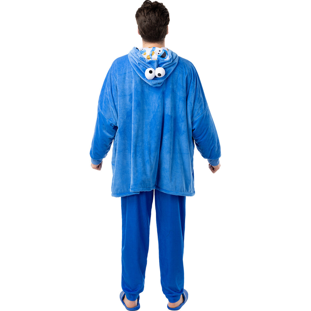 Op deze afbeelding zie je een Kostuums, van het merk Funidelia. Sesamstraat™ Cookie Monster Snuggle Hoodie Unisex Kostuum