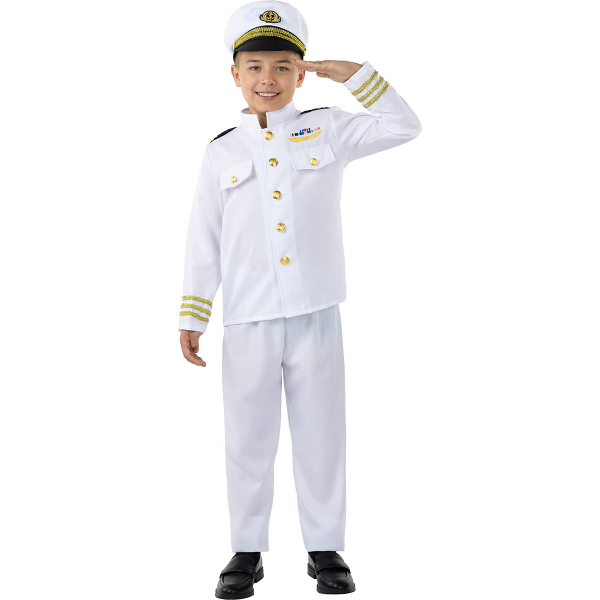 Op deze afbeelding zie je een Kostuums, van het merk Funidelia. Navy Captain Jongen Kostuum