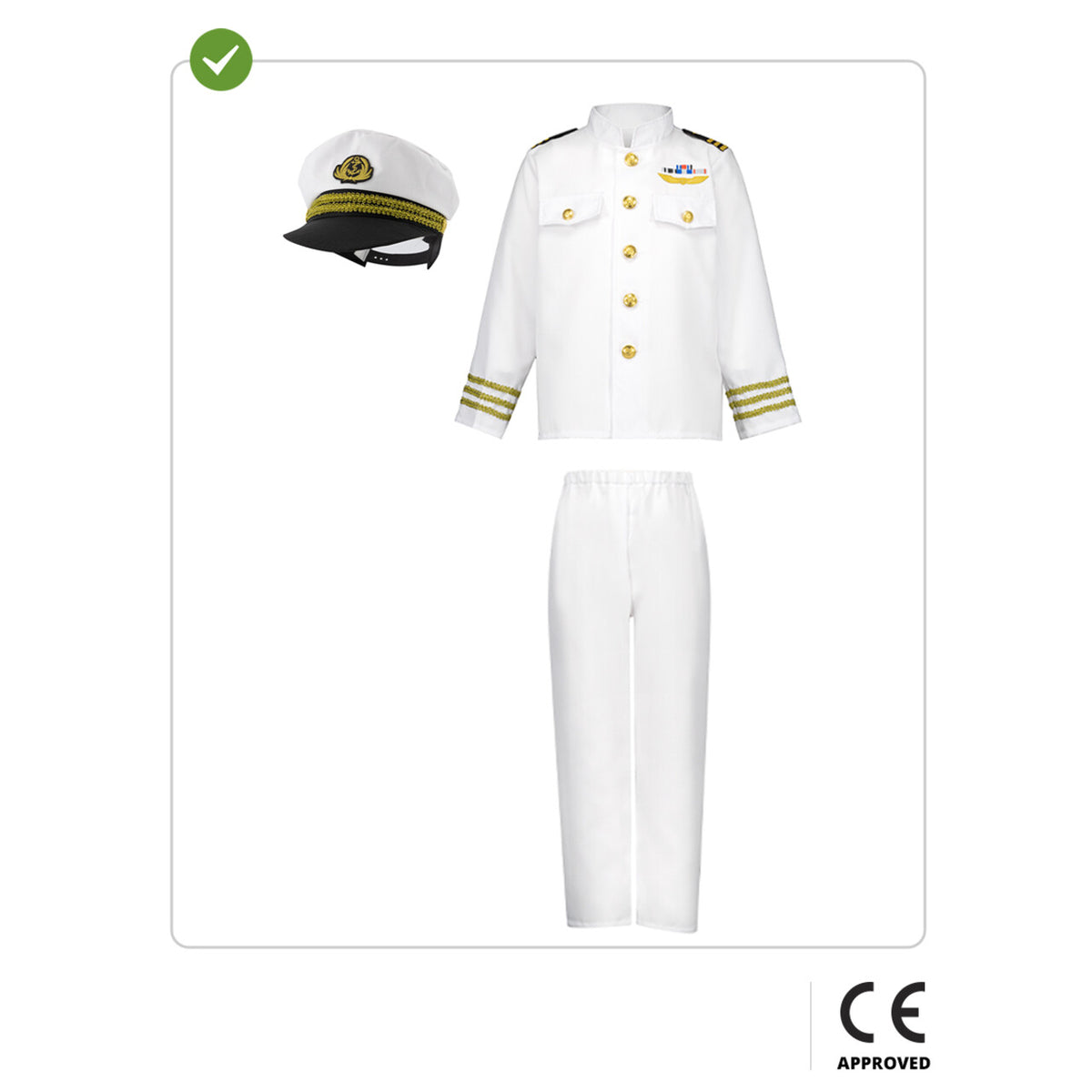 Op deze afbeelding zie je een Kostuums, van het merk Funidelia. Navy Captain Jongen Kostuum