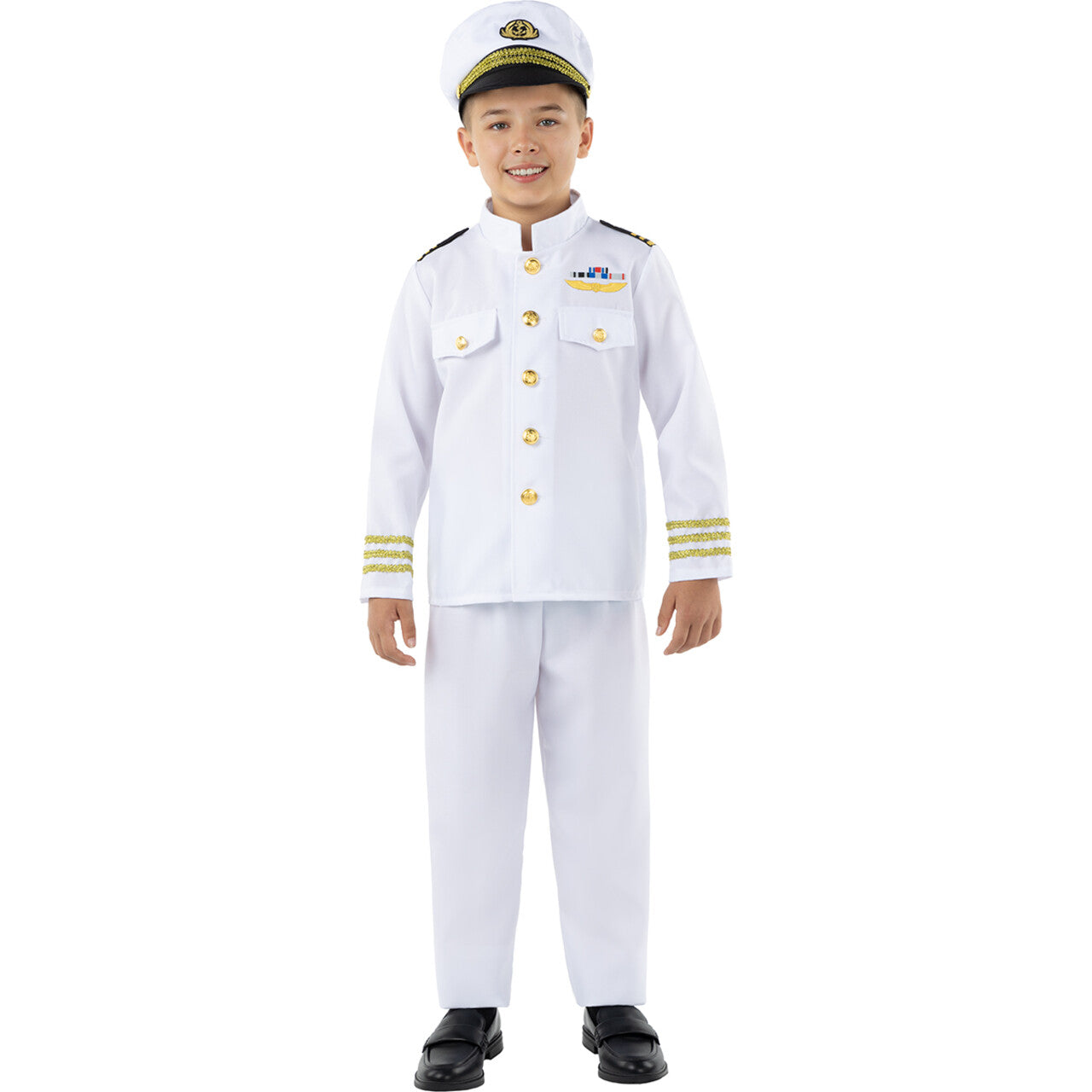 Op deze afbeelding zie je een Kostuums, van het merk Funidelia. Navy Captain Jongen Kostuum