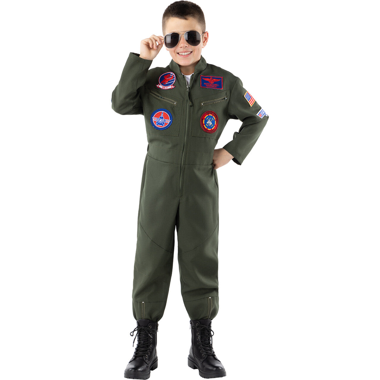 Op deze afbeelding zie je een Kostuums, van het merk Funidelia. Top Gun Aviator Jongen Kostuum
