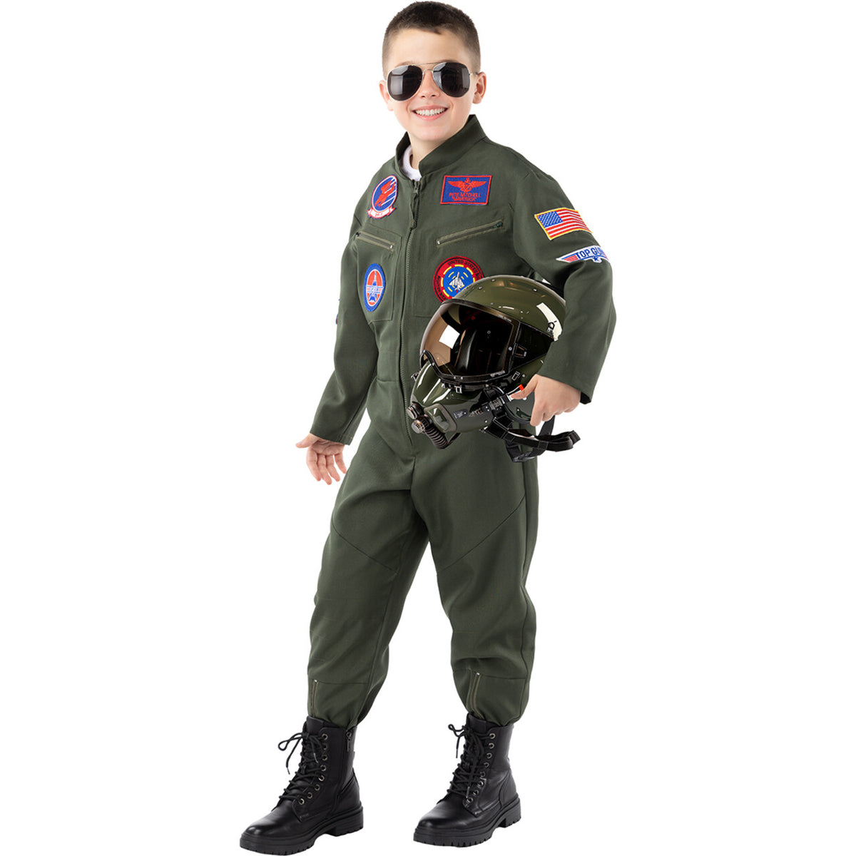 Op deze afbeelding zie je een Kostuums, van het merk Funidelia. Top Gun Aviator Jongen Kostuum