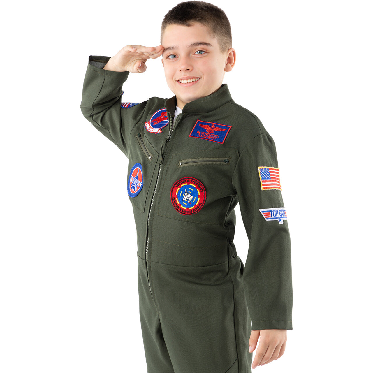 Op deze afbeelding zie je een Kostuums, van het merk Funidelia. Top Gun Aviator Jongen Kostuum