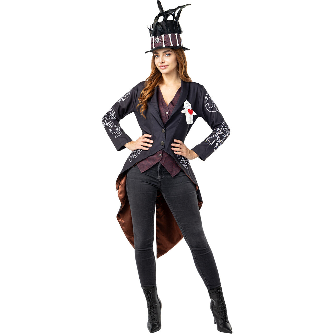 Op deze afbeelding zie je een Kostuums, van het merk Funidelia. Voodoo Skeleton Lady Vrouw Kostuum
