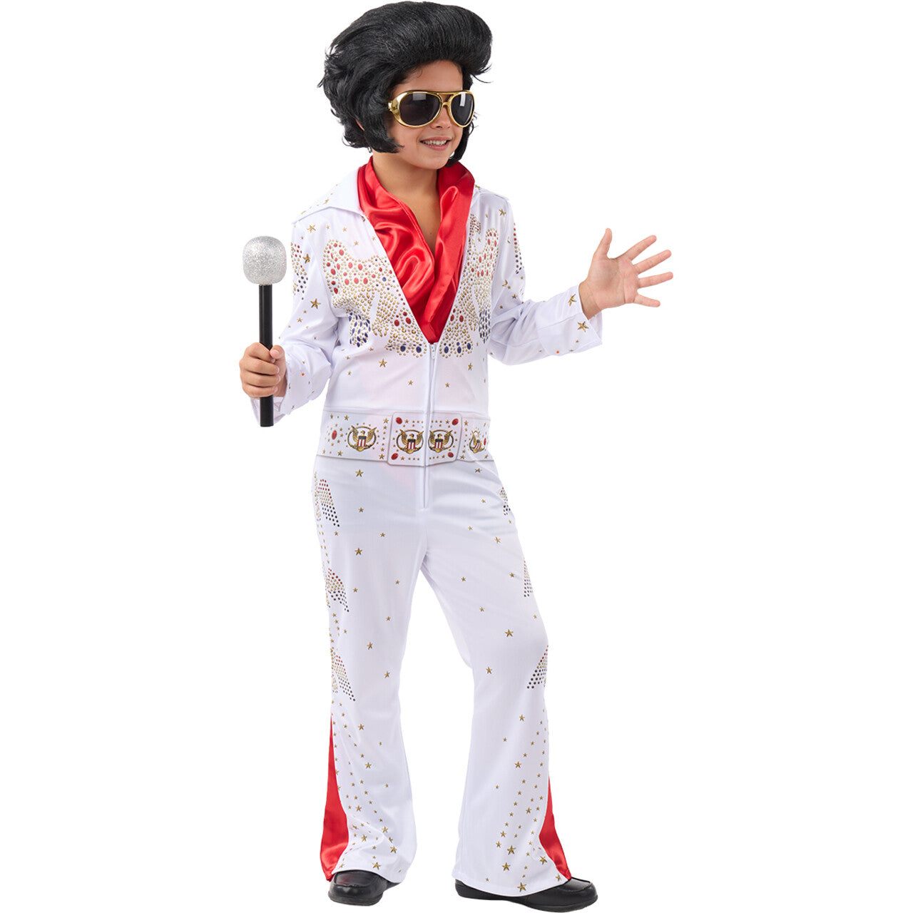 Op deze afbeelding zie je een Kostuums, van het merk Funidelia. Elvis™ The King Of Rock ’N’ Roll Jongen Kostuum