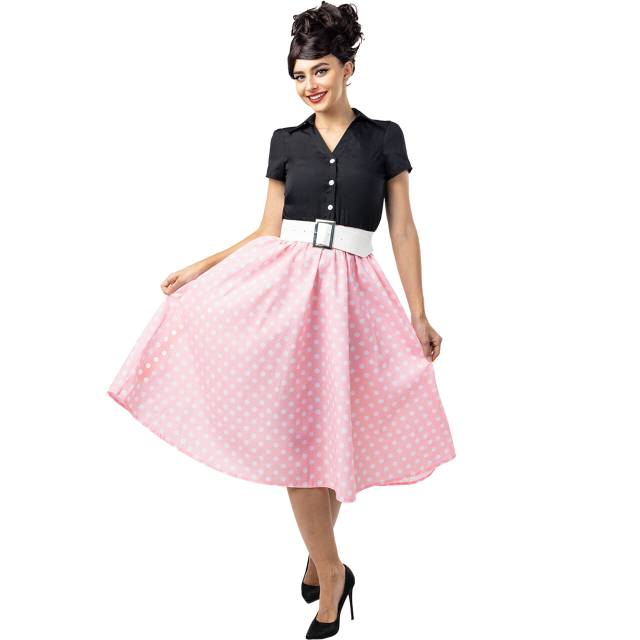 Op deze afbeelding zie je een Kostuums, van het merk Funidelia. Pretty In The 50S Jurk Vrouw
