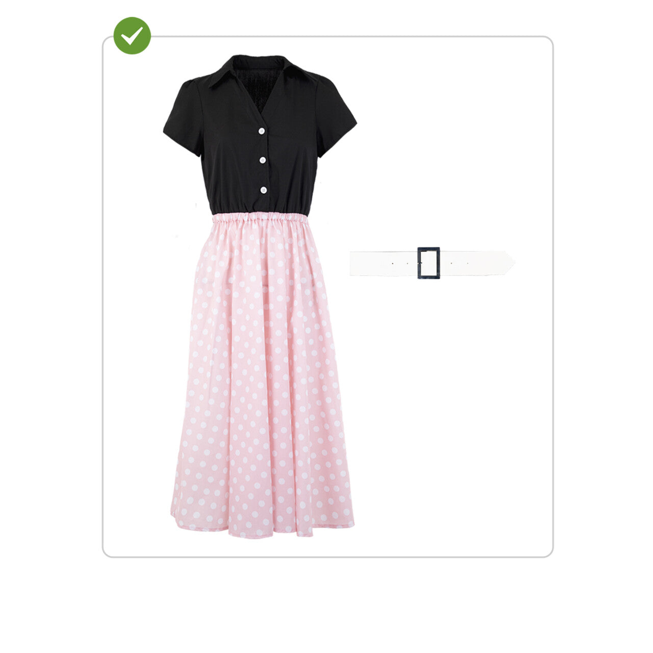 Op deze afbeelding zie je een Kostuums, van het merk Funidelia. Pretty In The 50S Jurk Vrouw