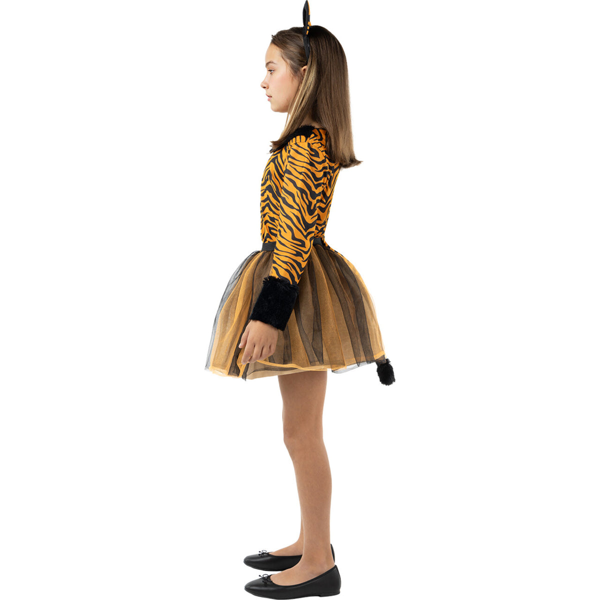Op deze afbeelding zie je een Kostuums, van het merk Funidelia. Pretty In Stripes Tijger Meisje Kostuum