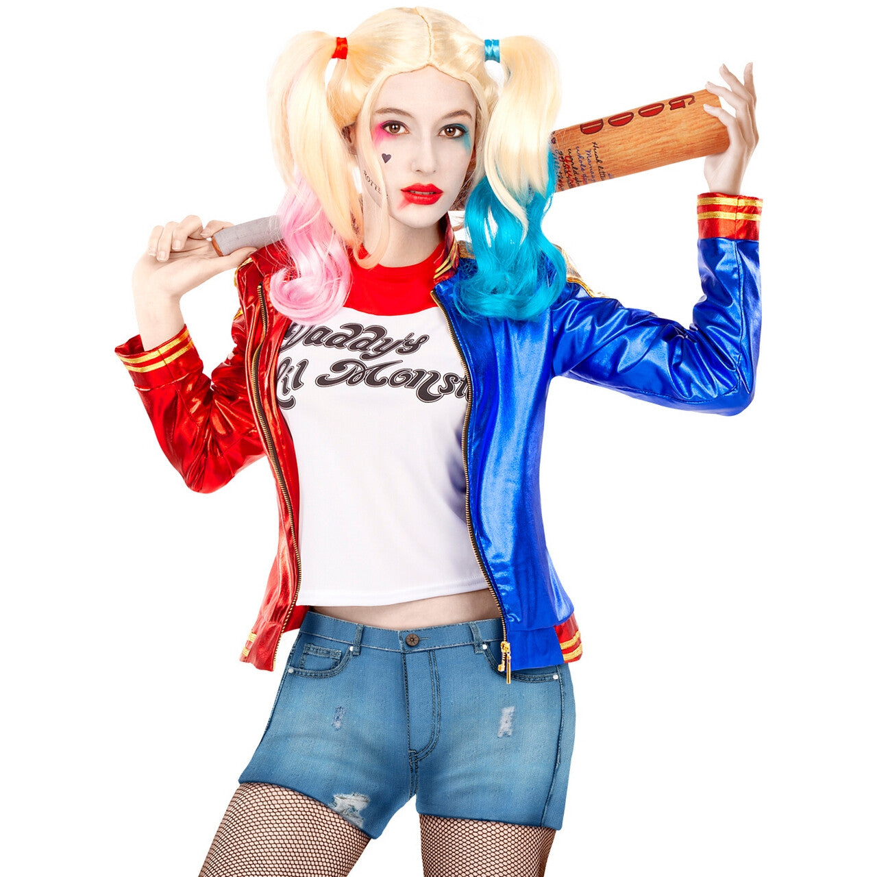 Op deze afbeelding zie je een Kostuums, van het merk Funidelia. Daddy Lil Monster Harley Quinn Vrouw Kostuum