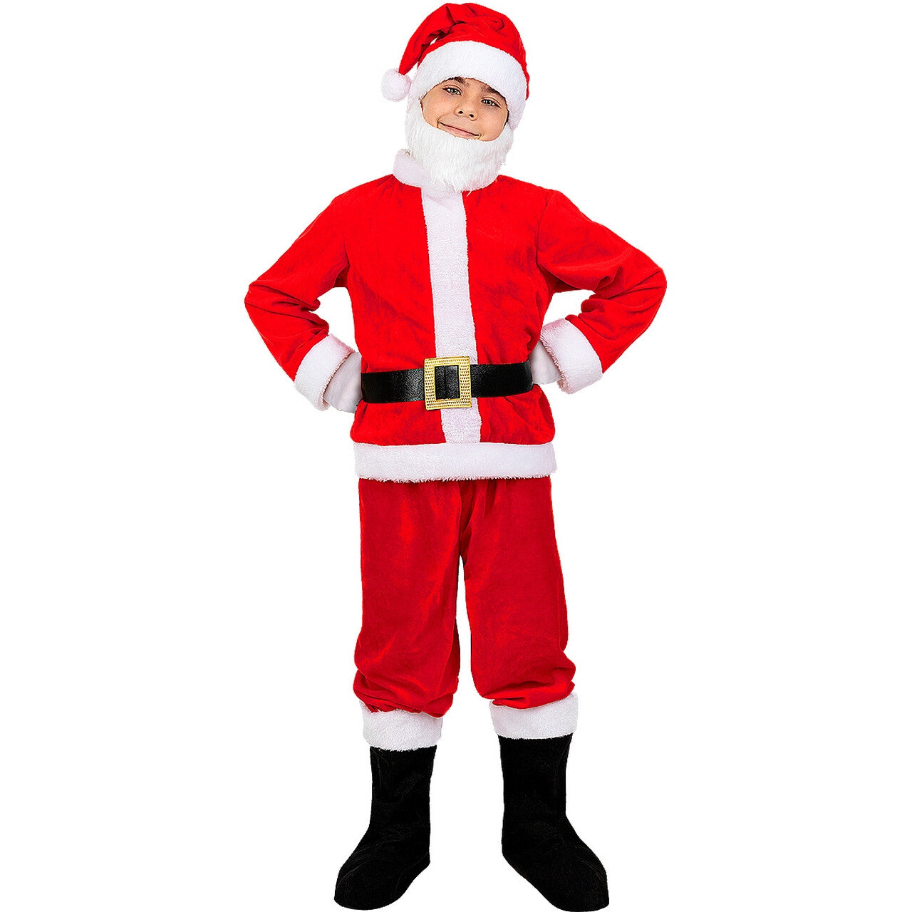 Op deze afbeelding zie je een Kostuums, van het merk Funidelia. Deluxe Little Mister Santa Jongen Kostuum