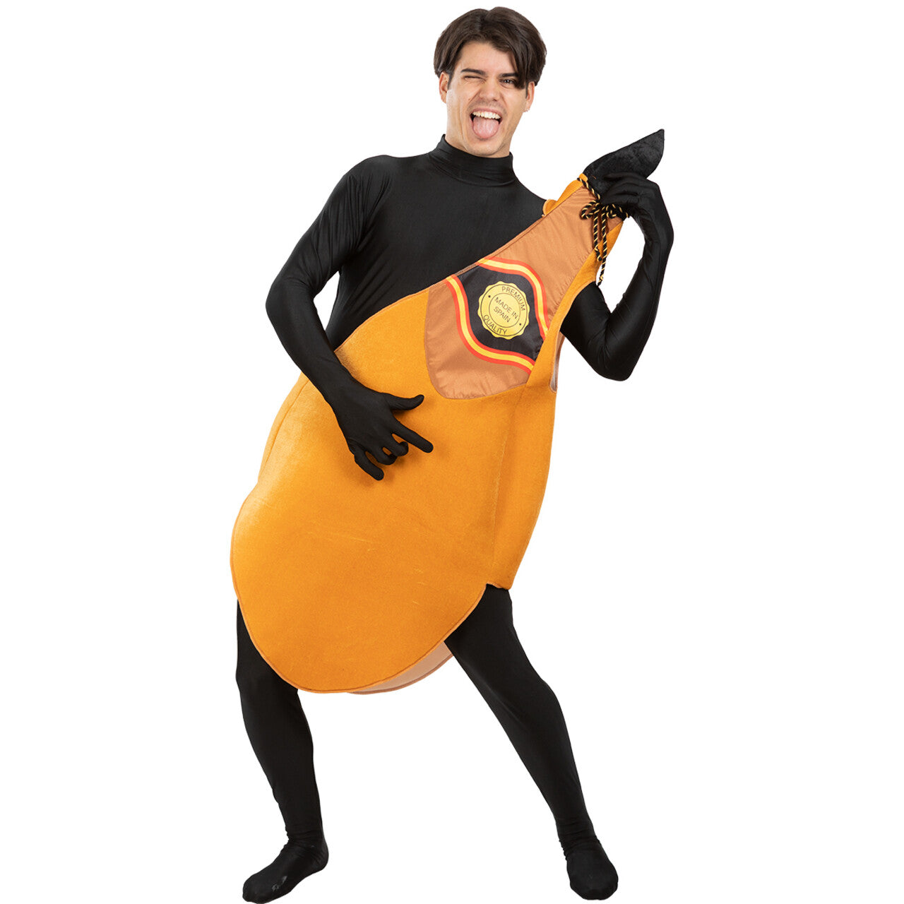 Op deze afbeelding zie je een Kostuums, van het merk Funidelia. Heerlijke Droge Spaanse Ham Kostuum