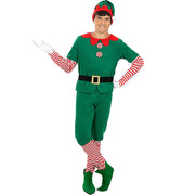 Op deze afbeelding zie je een Kostuums, van het merk Funidelia. Groene Elf Kerstbewoner Man Kostuum