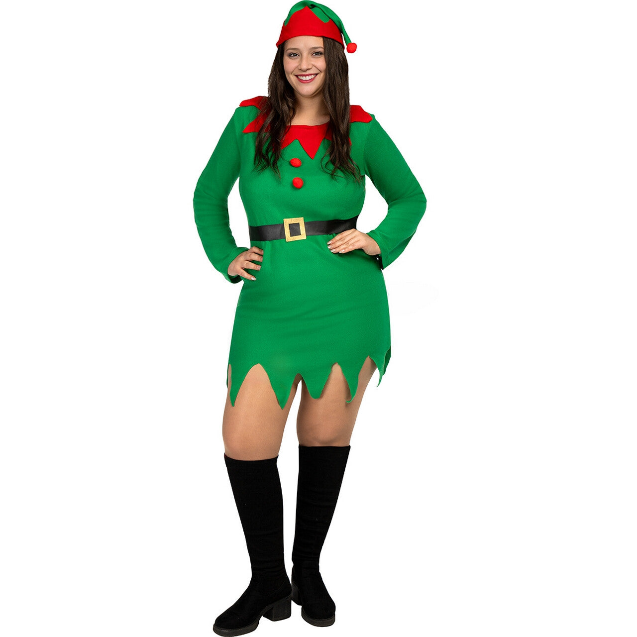 Op deze afbeelding zie je een Kostuums, van het merk Funidelia. Vrolijke Kerstelf Evi Vrouw Kostuum