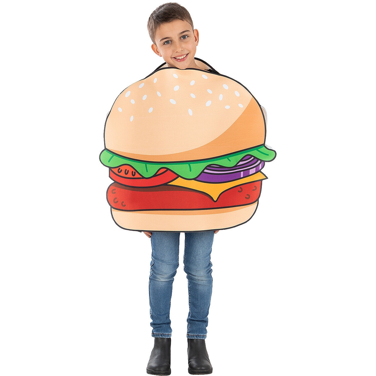 Op deze afbeelding zie je een Kostuums, van het merk Funidelia. Heerlijk Hamburger Hapje Kind Kind Kostuum