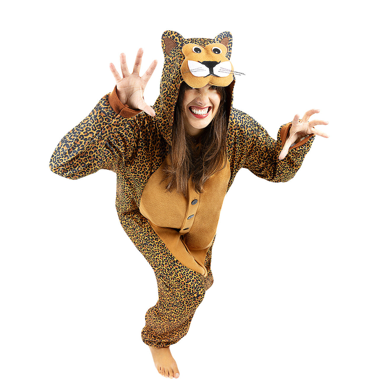 Op deze afbeelding zie je een Kostuums, van het merk Funidelia. Luipaard Onesie Kostuum