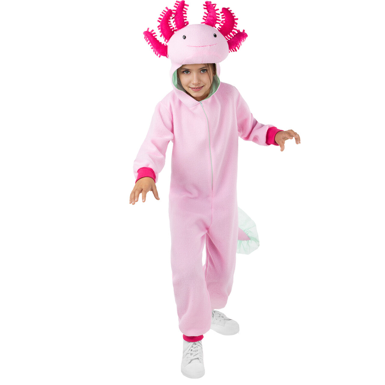 Op deze afbeelding zie je een Kostuums, van het merk Funidelia. Schattige Axolotl Kind Kostuum