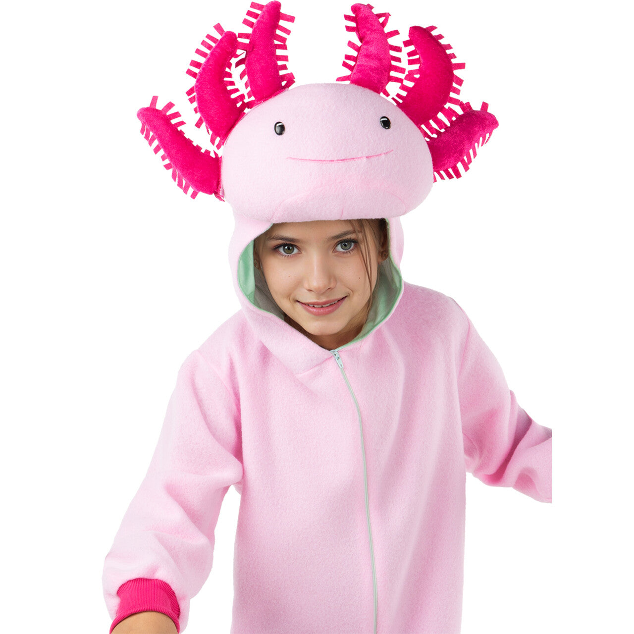Op deze afbeelding zie je een Kostuums, van het merk Funidelia. Schattige Axolotl Kind Kostuum