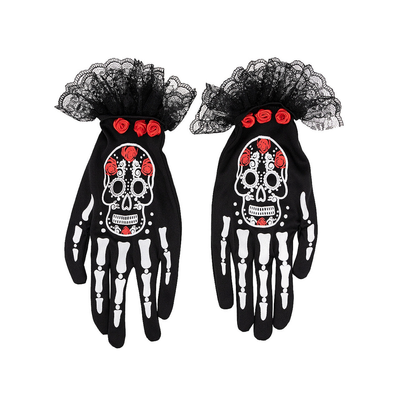 Op deze afbeelding zie je een Accessoires, van het merk Funidelia. Skelet Handschoenen Catrina