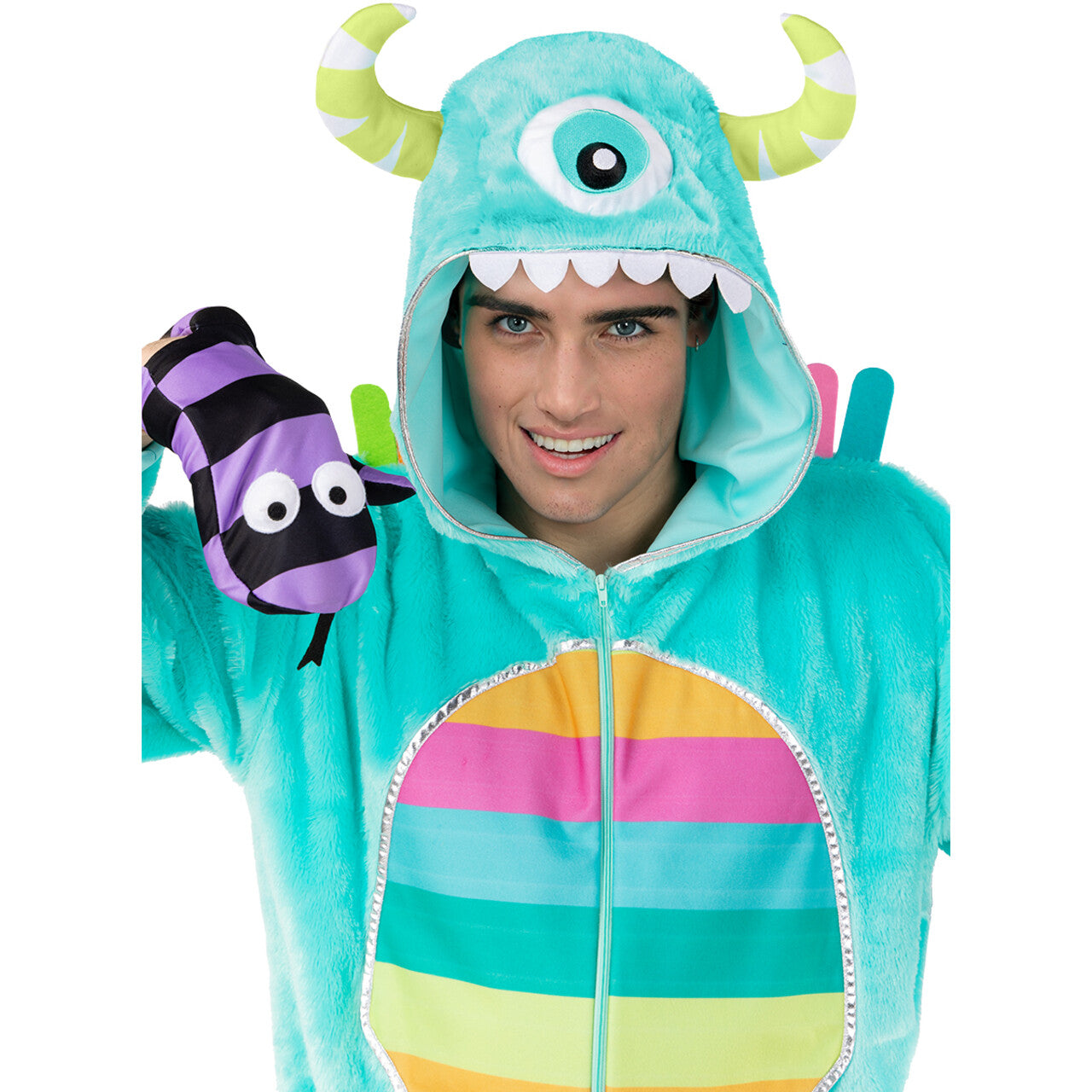 Op deze afbeelding zie je een Kostuums, van het merk Funidelia. Kleurrijk Groot Monster Unisex Kostuum