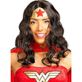 Wonder Woman Pruik Zwart Golvend