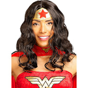 Op deze afbeelding zie je een Accessoires, van het merk Funidelia. Wonder Woman Pruik Zwart Golvend
