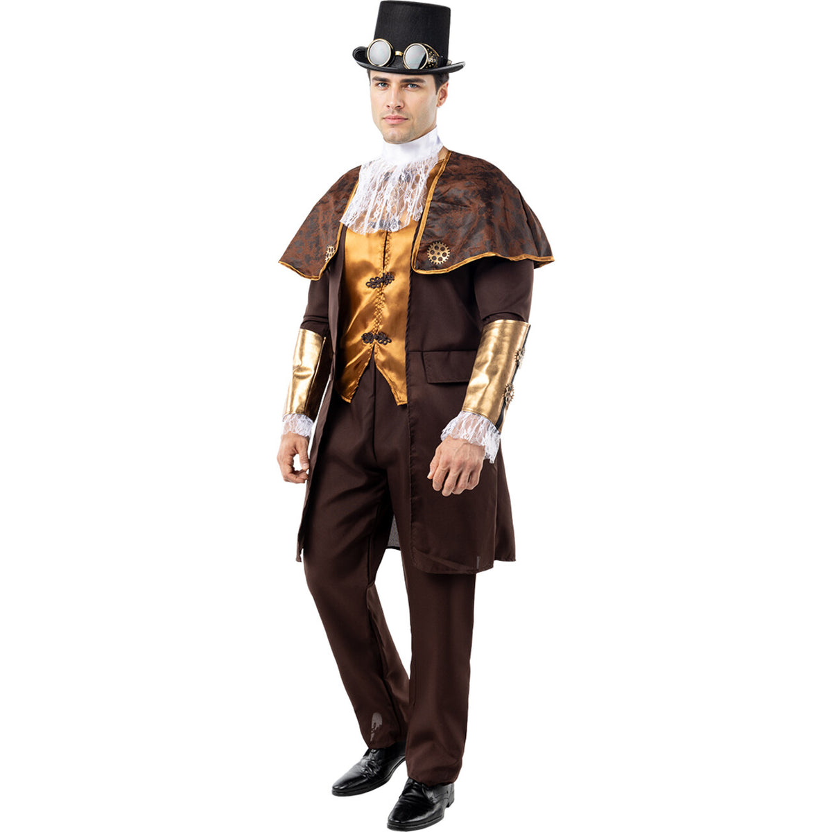 Op deze afbeelding zie je een Accessoires, van het merk Funidelia. Terug Naar De Toekomst Steampunk Hoed Met Bril